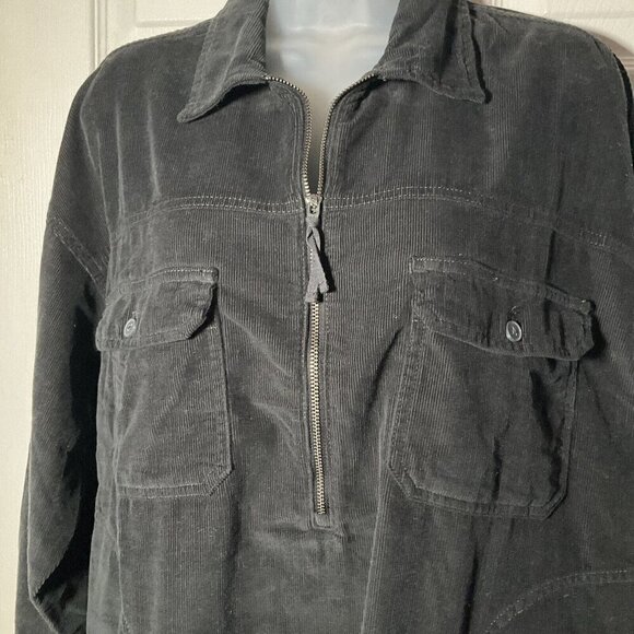 Aerie NWT Brown Corduroy Pullover 1/4 Zip Long Sleeve Top Shirt Casual XS - Picture 3 of 12